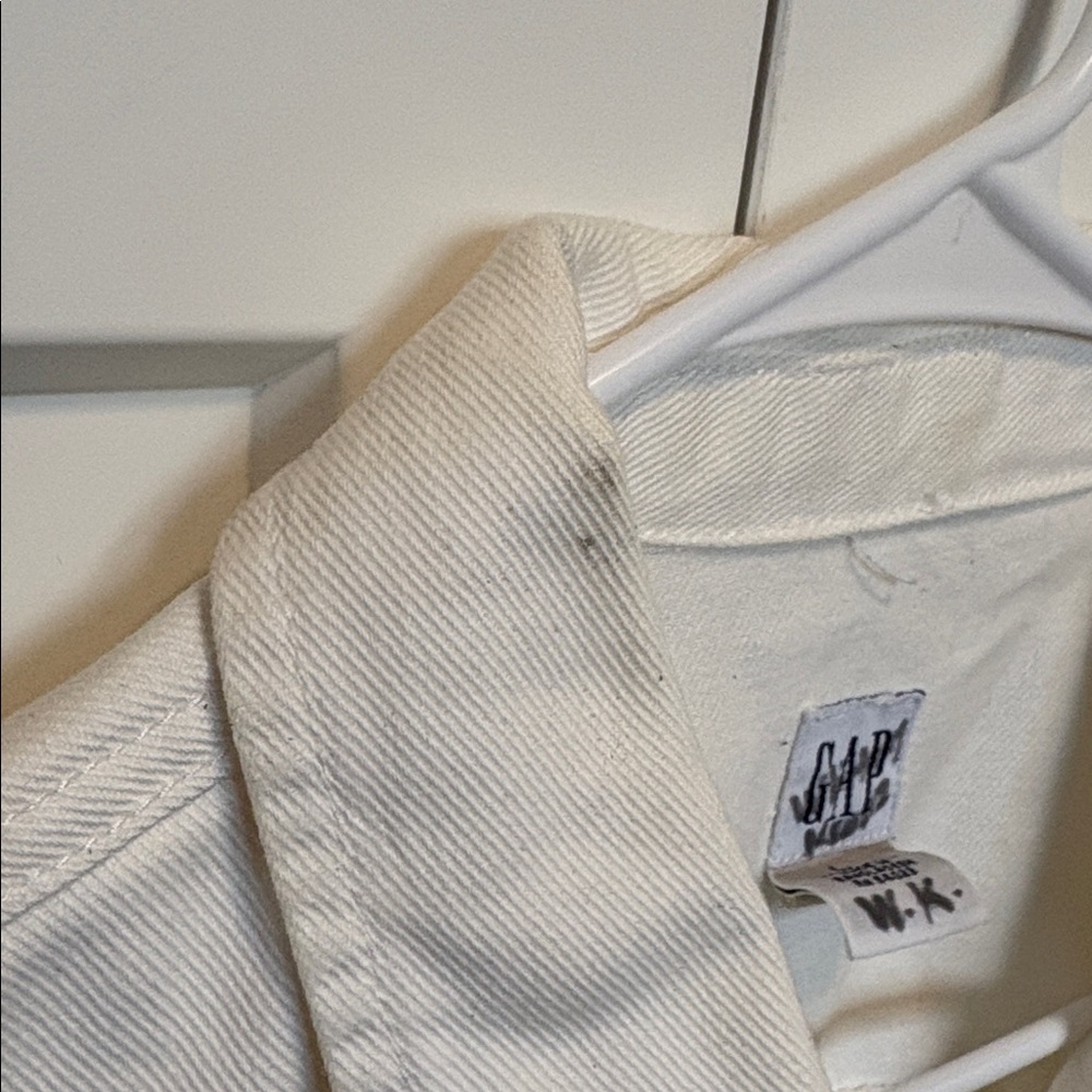 [Gap] Vintage White Denim Button-Up Casual Jean Jacket Long Sleeve Women’s Large - Picture 11 of 12
